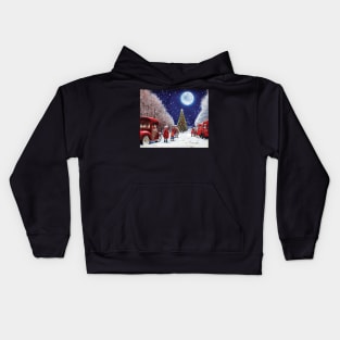 Christmas in old town London - Scene 3 Kids Hoodie